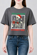 Coffee feminist rage christmas crop top