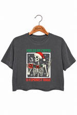 Coffee feminist rage christmas crop top