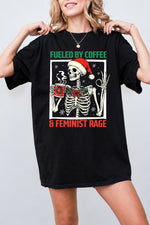 Coffee feminist rage christmas tee