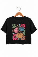 Colorful leopard pumpkin crop top