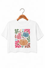 Colorful leopard pumpkin crop top
