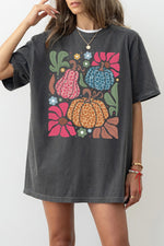 Colorful leopard pumpkin tee