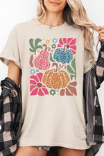 Colorful leopard pumpkin tee
