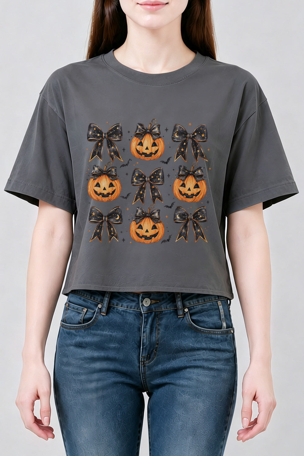 Coquette halloween pumpkin crop top