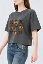 Coquette halloween pumpkin crop top