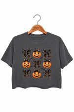Coquette halloween pumpkin crop top