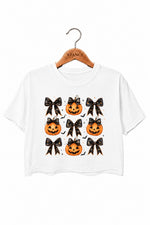 Coquette halloween pumpkin crop top