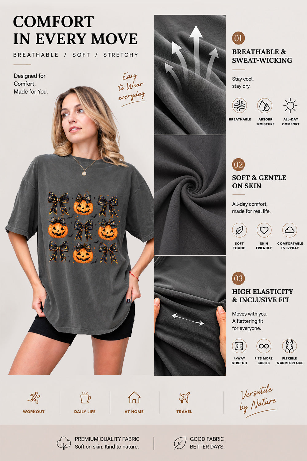 Coquette halloween pumpkin tee