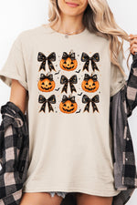 Coquette halloween pumpkin tee
