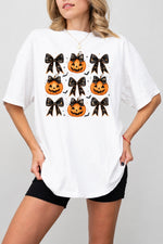 Coquette halloween pumpkin tee