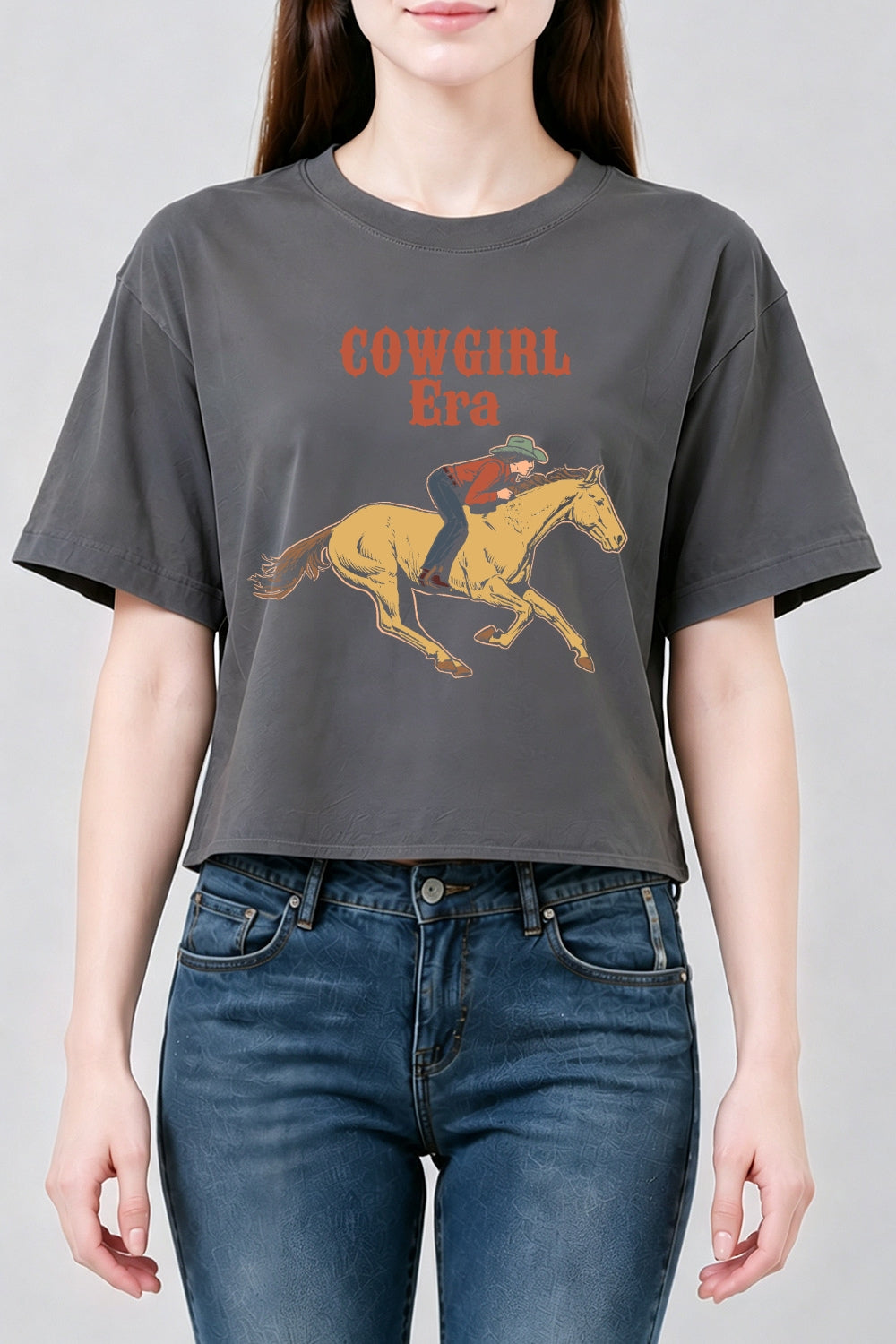 Cowgirl era horse rider crop top