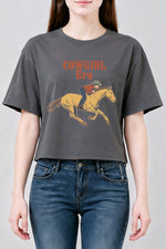 Cowgirl era horse rider crop top