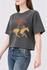 Cowgirl era horse rider crop top