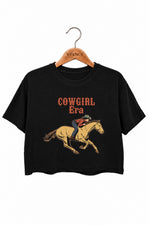 Cowgirl era horse rider crop top