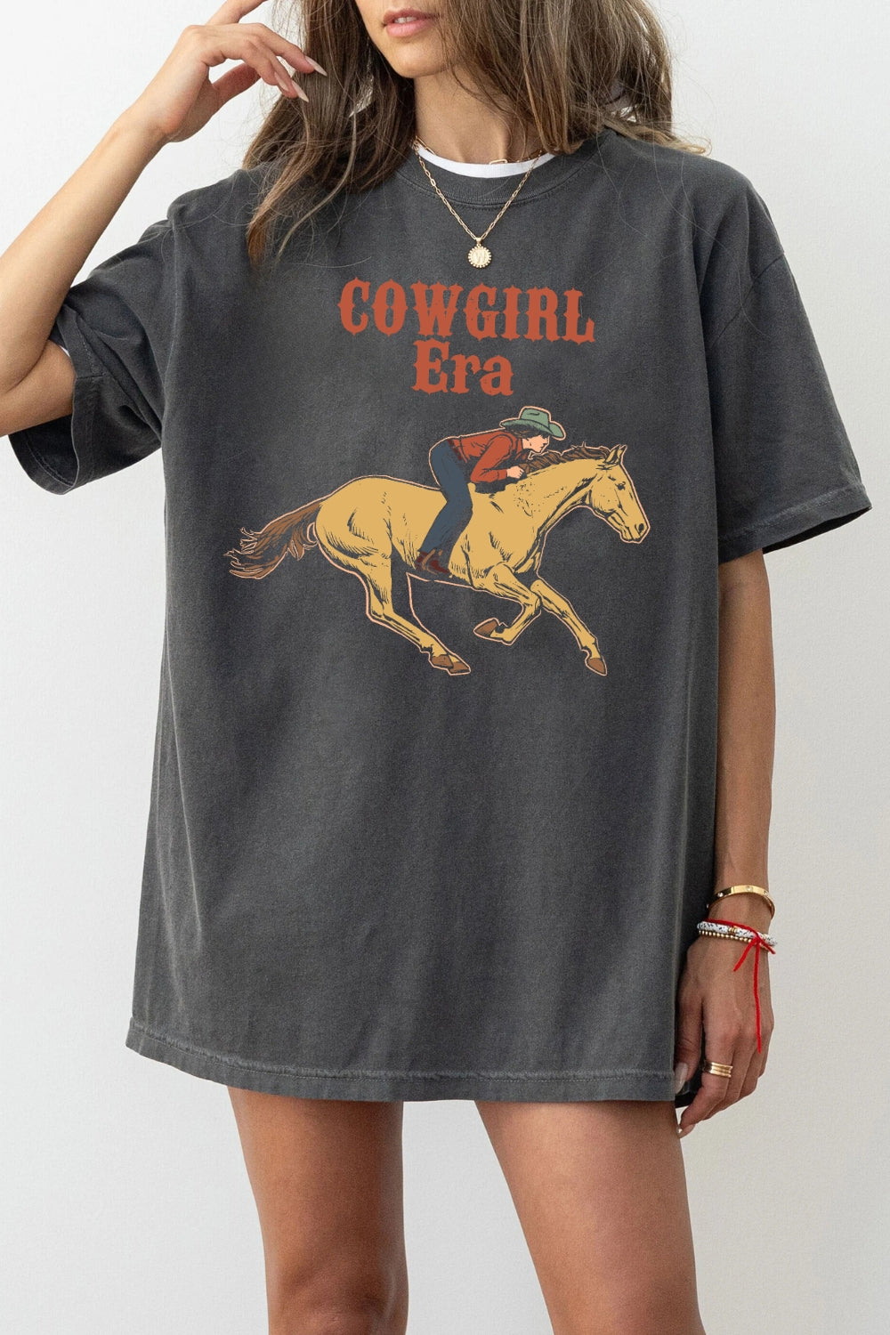 Cowgirl era horse rider tee