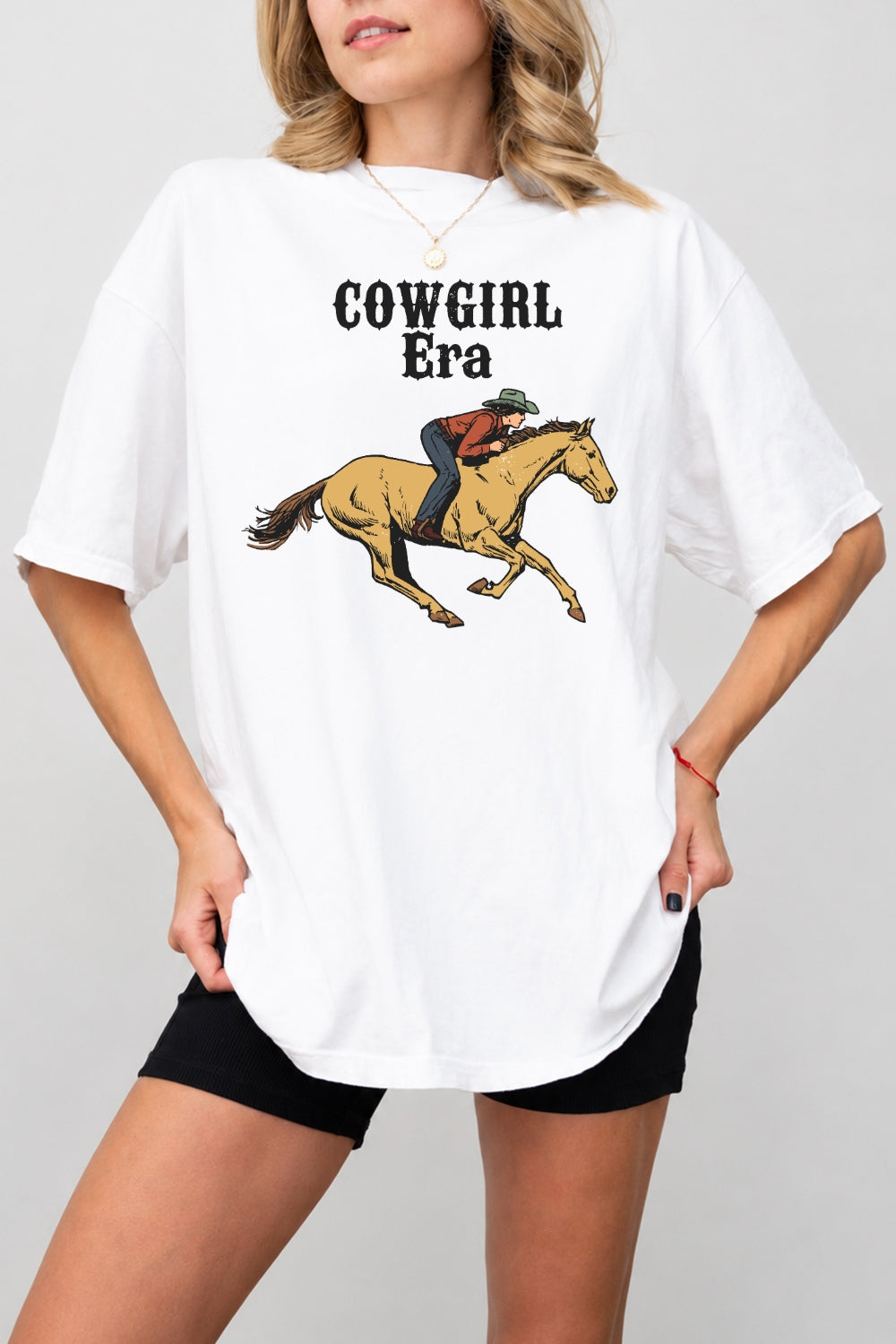 Cowgirl era horse rider tee