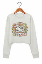 Cozy girl book club crop sweatshirt