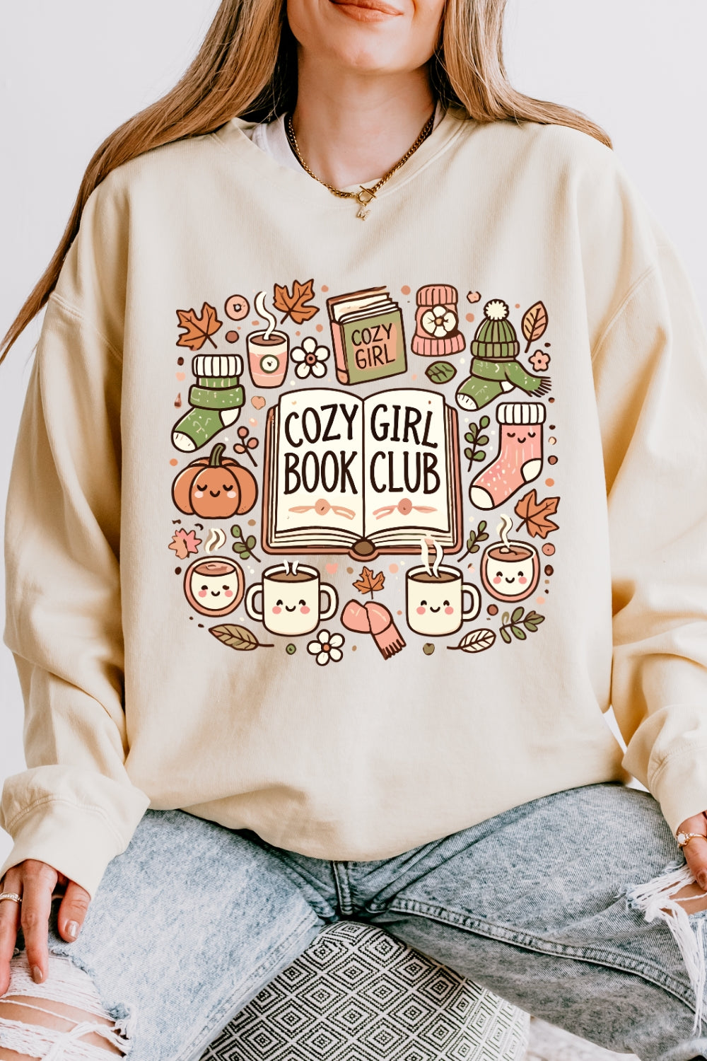 Cozy girl book club warm sweatshirt
