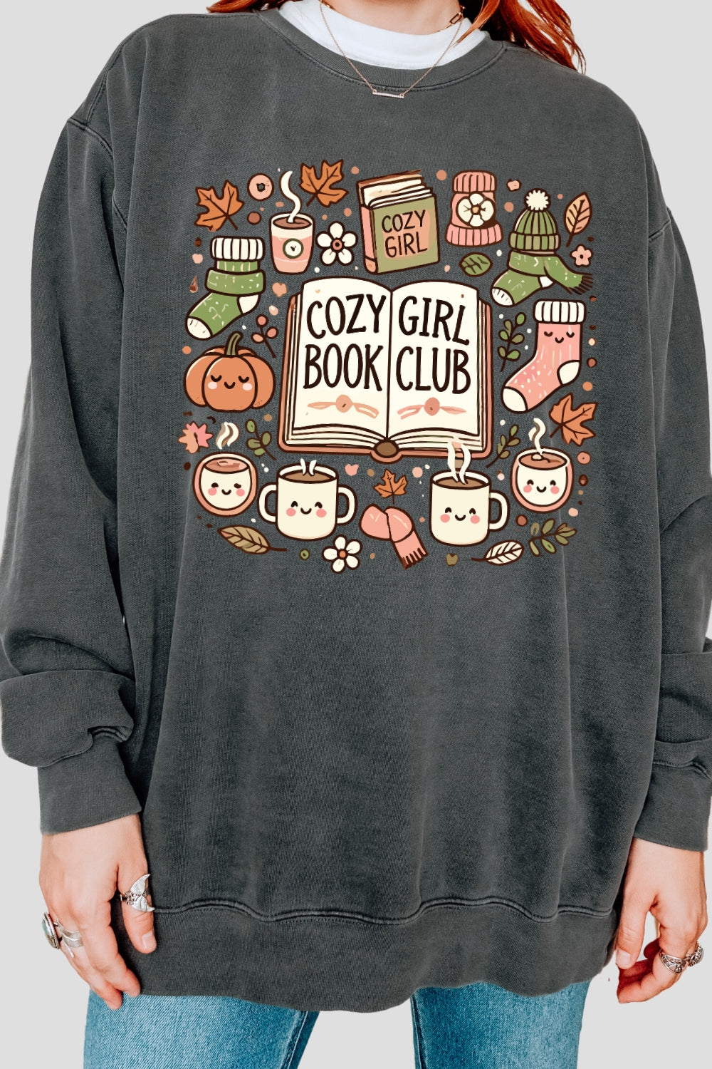 Cozy girl book club warm sweatshirt
