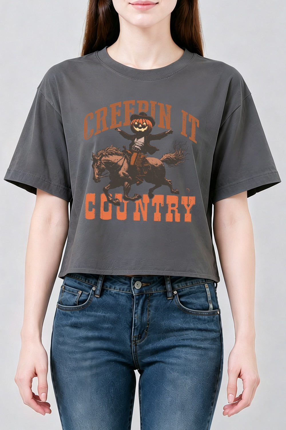 Creepin it country crop top