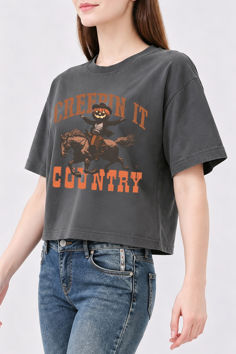 Creepin it country crop top