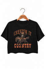 Creepin it country crop top