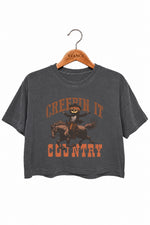Creepin it country crop top