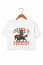 Creepin it country crop top