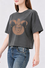 Creepy fool masquerade mask crop top