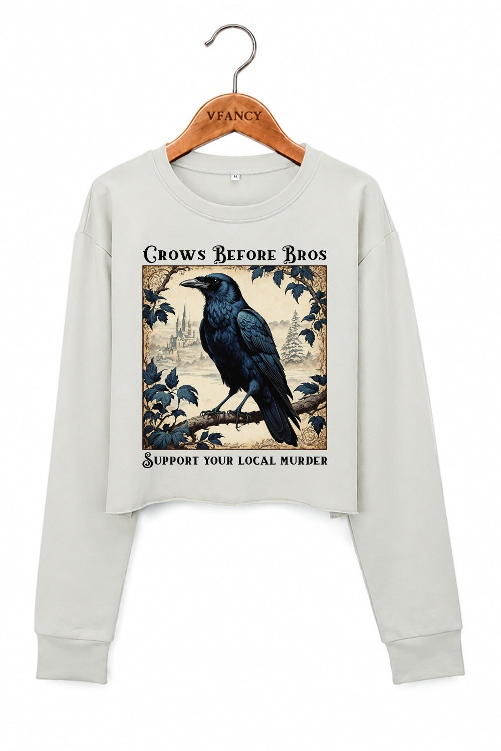 Crows before bros crop sweatshirt
