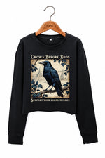 Crows before bros crop sweatshirt