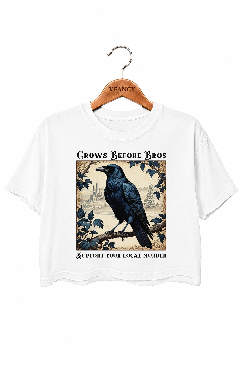 Crows before bros crop top