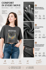Crows before bros floral crop top
