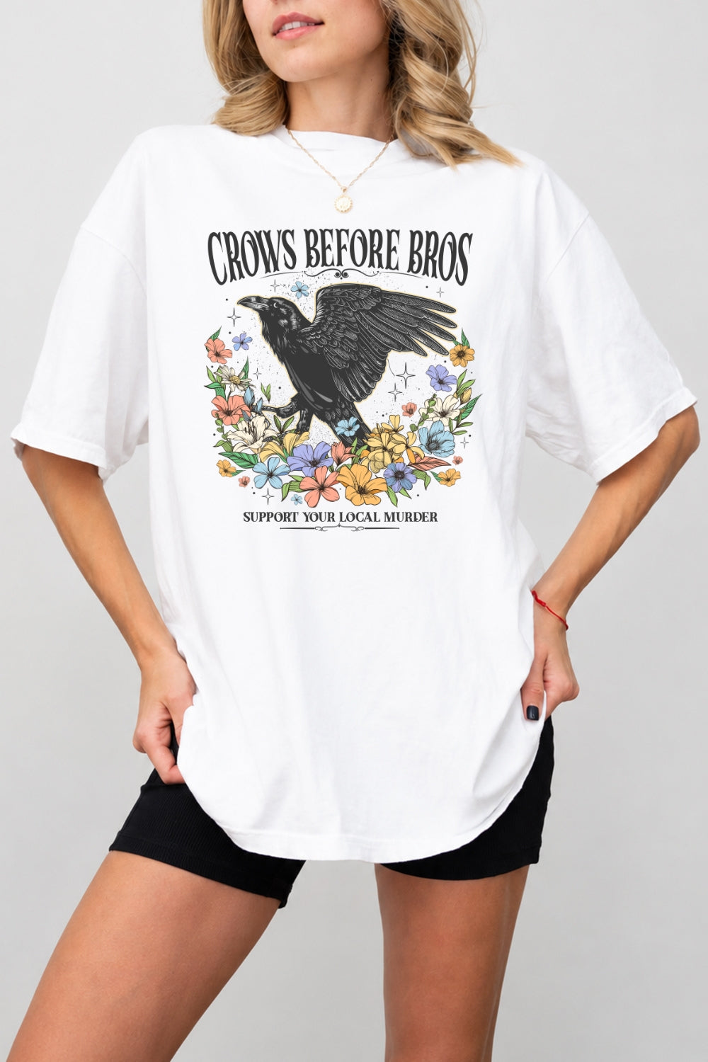 Crows before bros floral tee