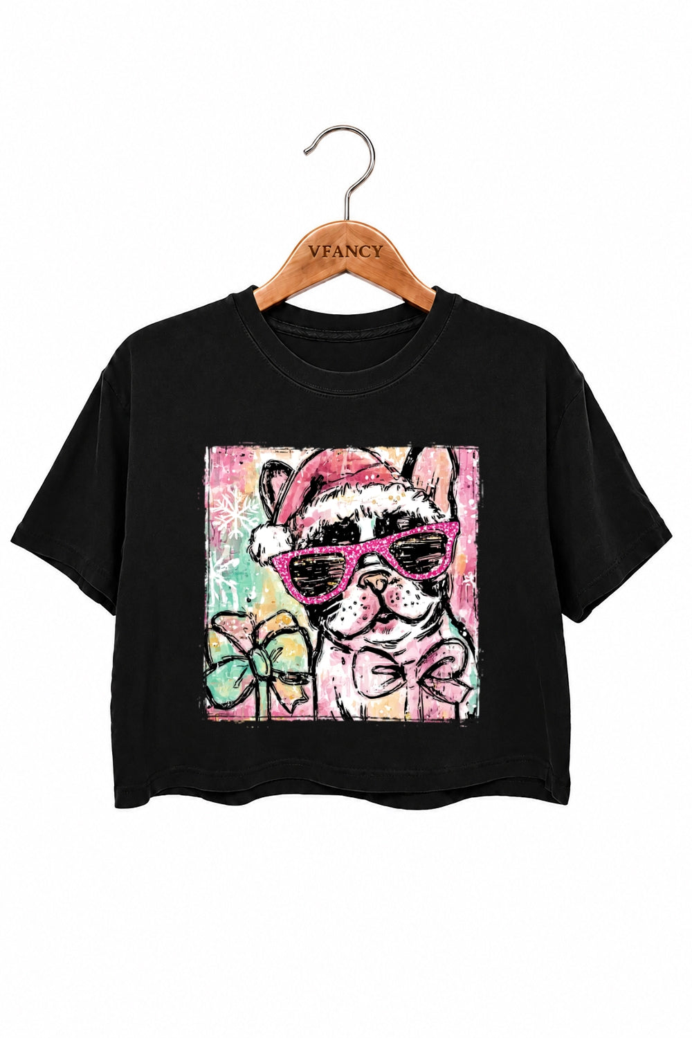 Cute christmas bulldog crop top