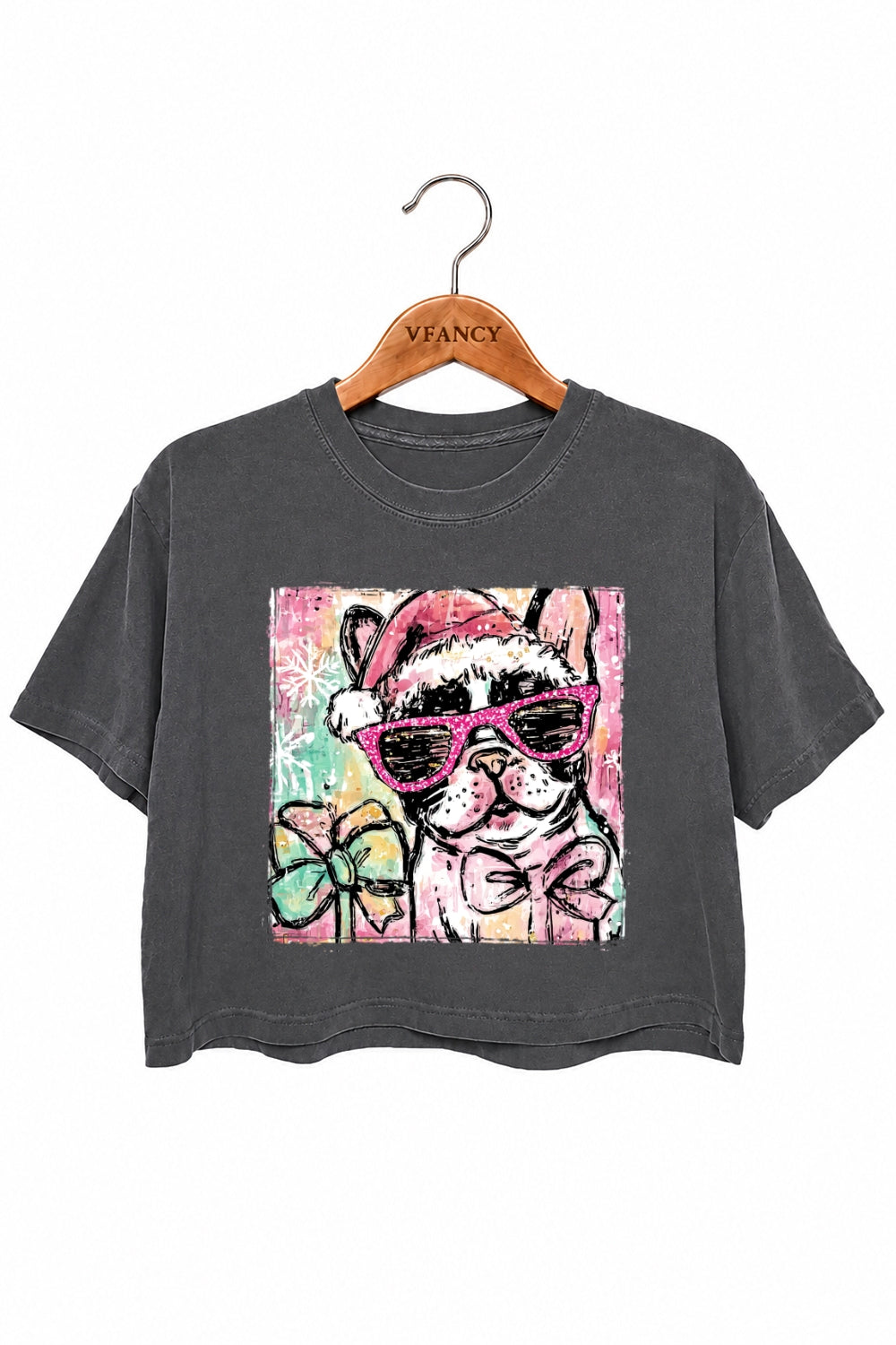 Cute christmas bulldog crop top