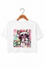 Cute christmas bulldog crop top