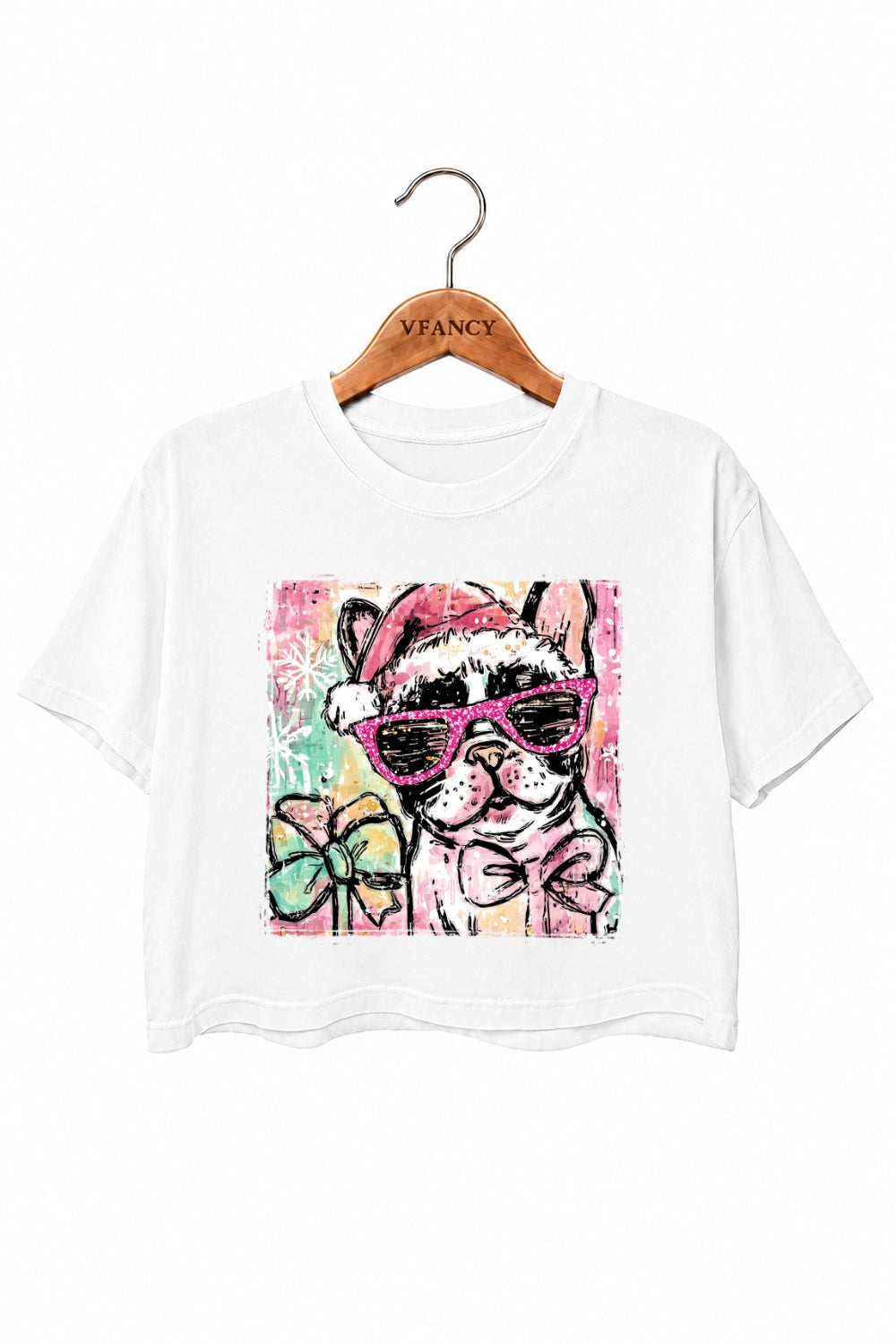 Cute christmas bulldog crop top