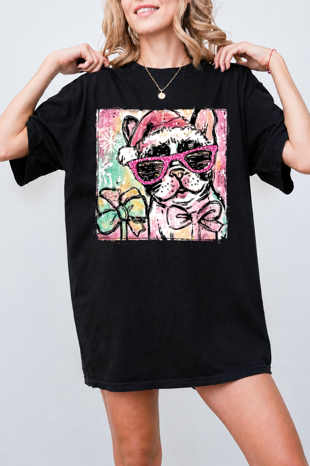 Cute christmas bulldog tee