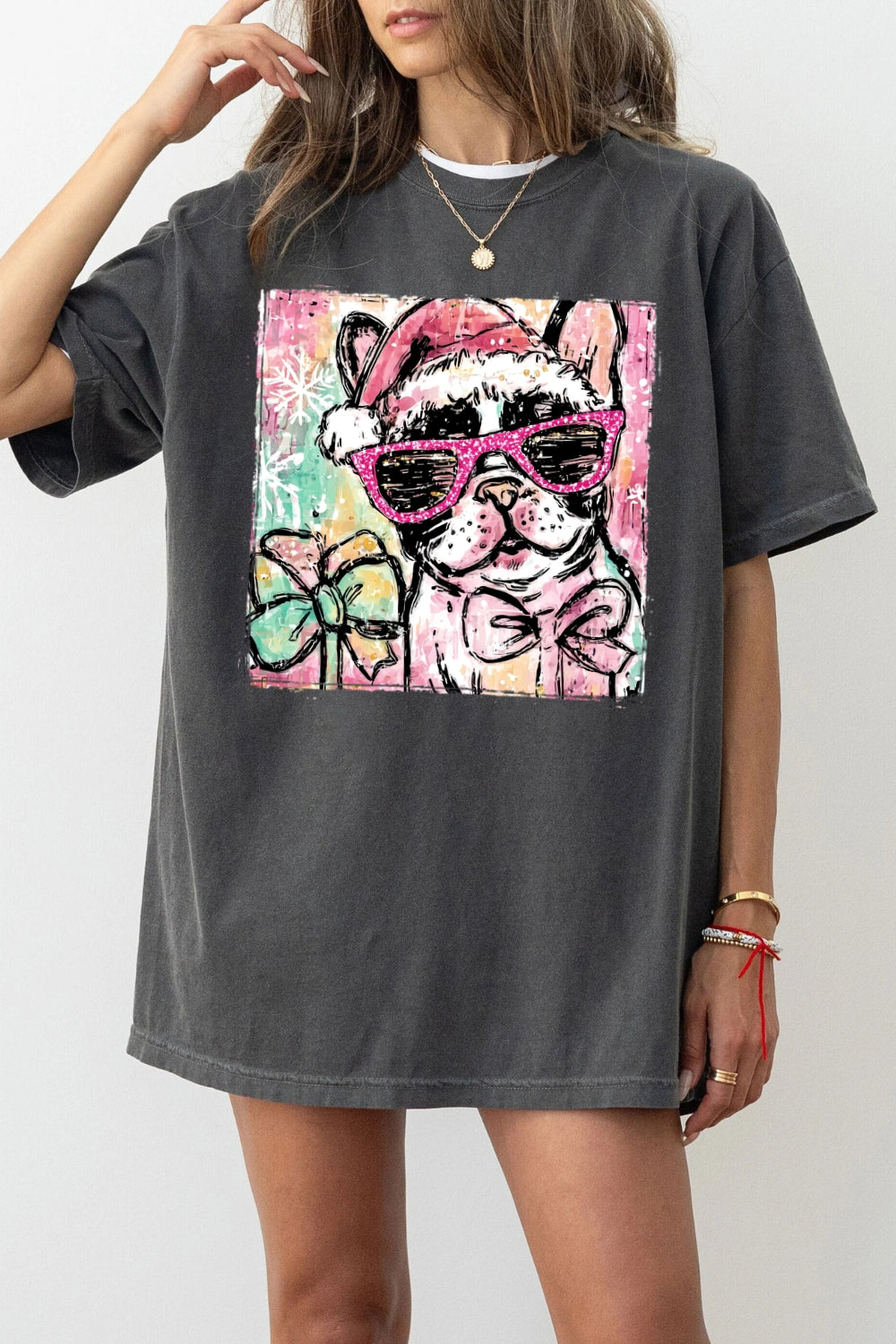 Cute christmas bulldog tee