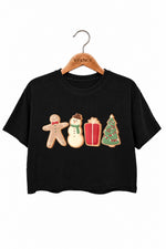 Cute christmas cookies crop top