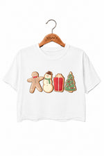 Cute christmas cookies crop top