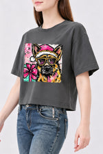 Cute christmas german shepherd crop top