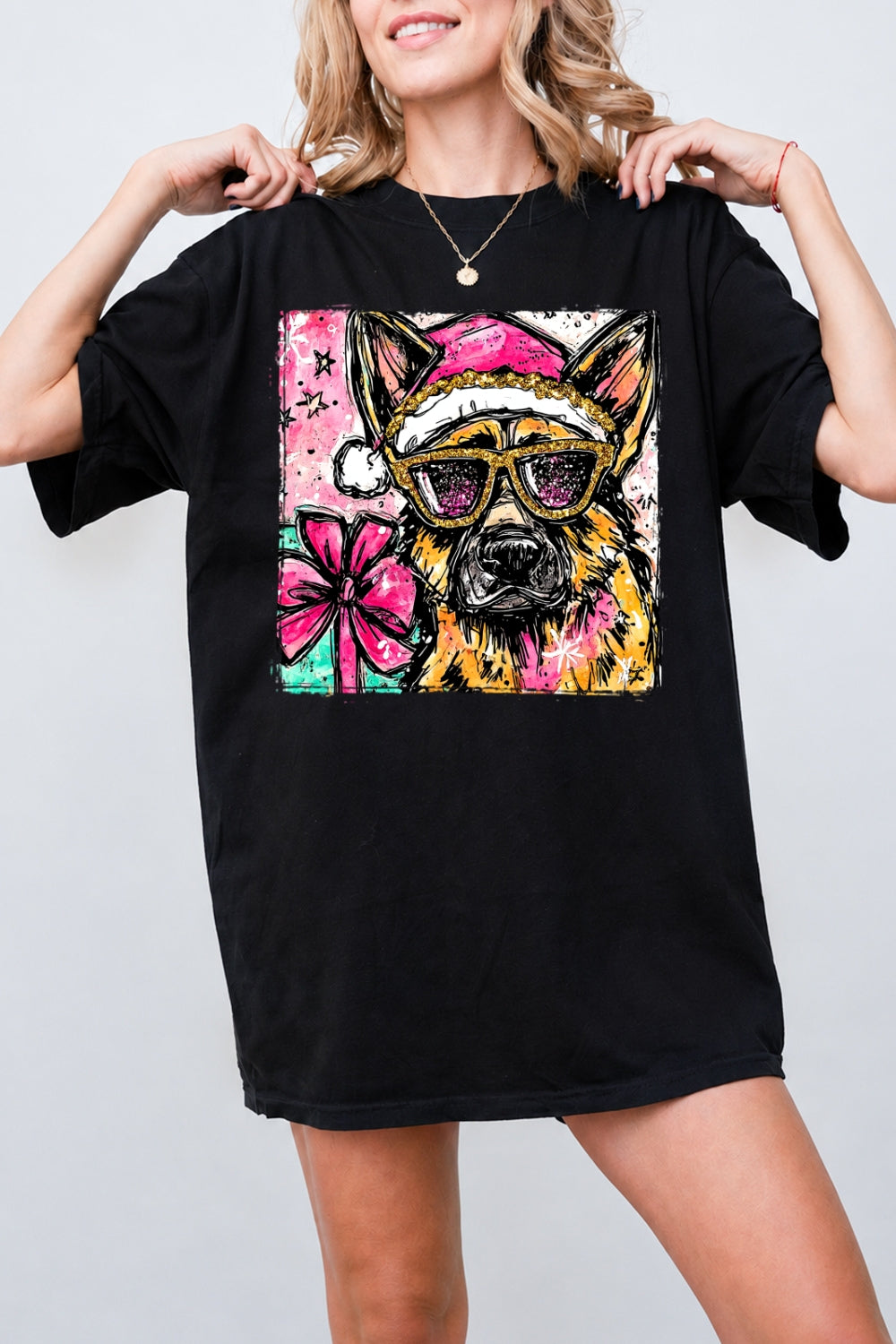 Cute christmas german shepherd tee