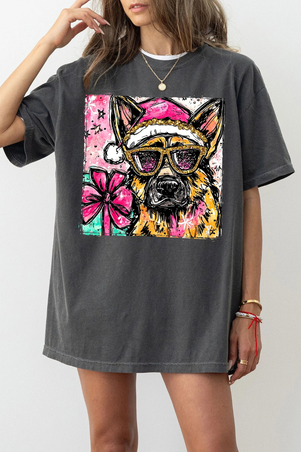 Cute christmas german shepherd tee