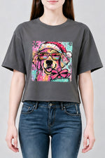Cute christmas golden retriever crop top
