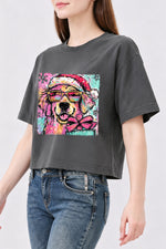 Cute christmas golden retriever crop top