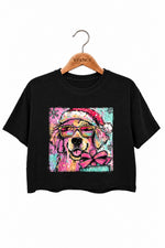 Cute christmas golden retriever crop top