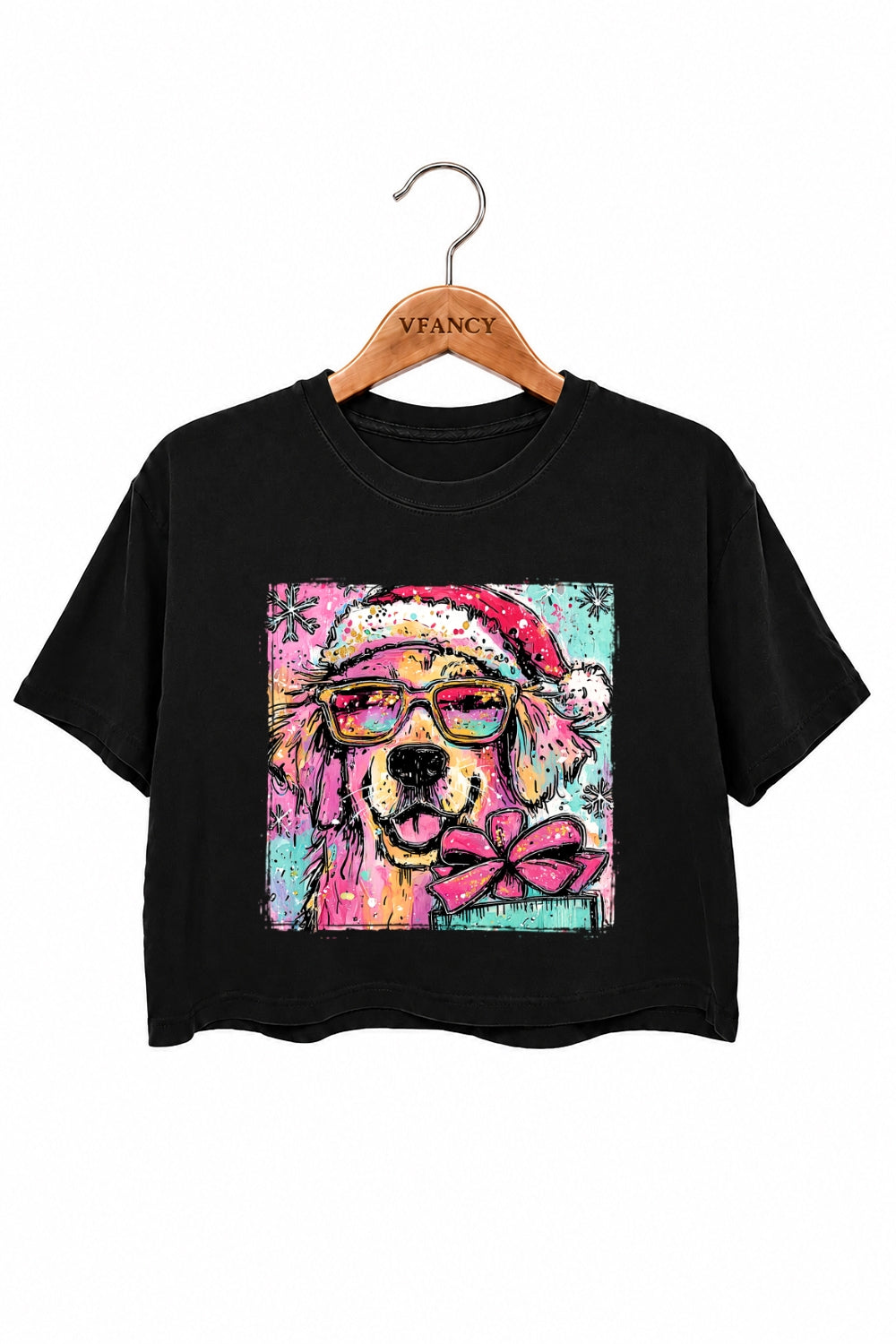 Cute christmas golden retriever crop top