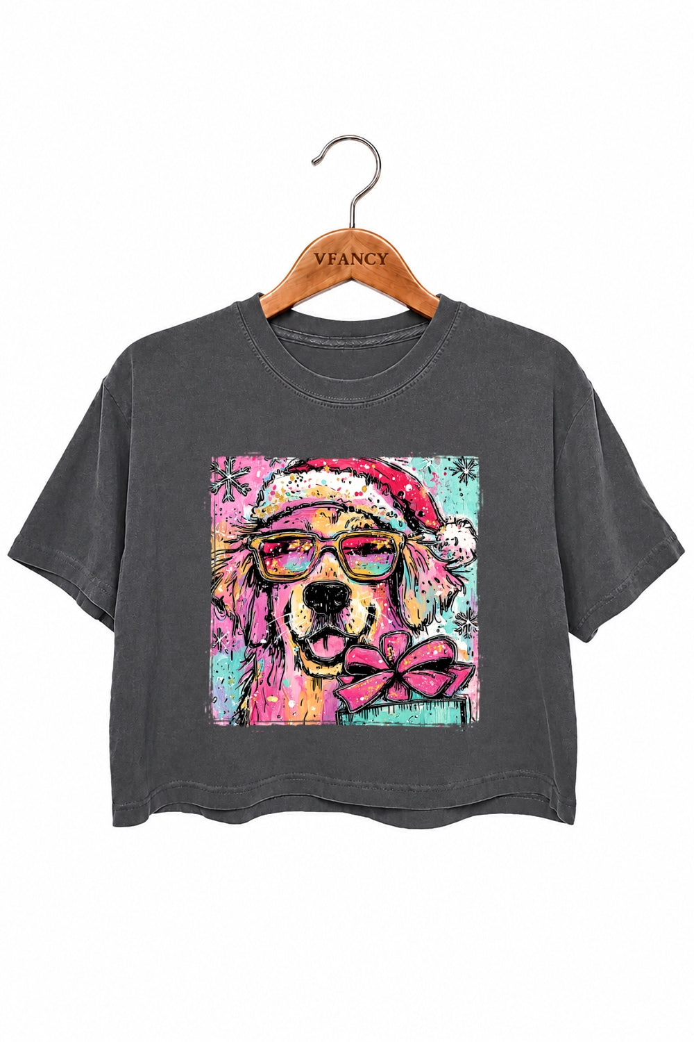Cute christmas golden retriever crop top